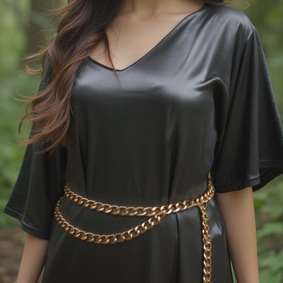 Women Gold Metal Chain Link Fashion Streetwear Belt Side Strand Plus Size XL XXL main image 12